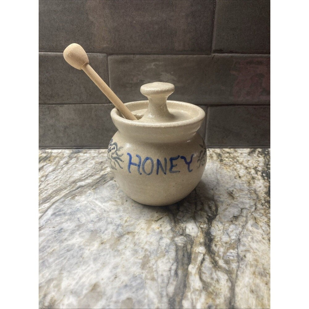 Vintage 1986 Turn & Burn Honey Pot W Lid- Seagrove NC- EUC- Signed D.M.L.